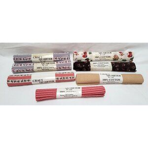 Vintage Lot of 7 Craft Quarter 100% Cotton Fabric 18" X 22" Slight Irregulars